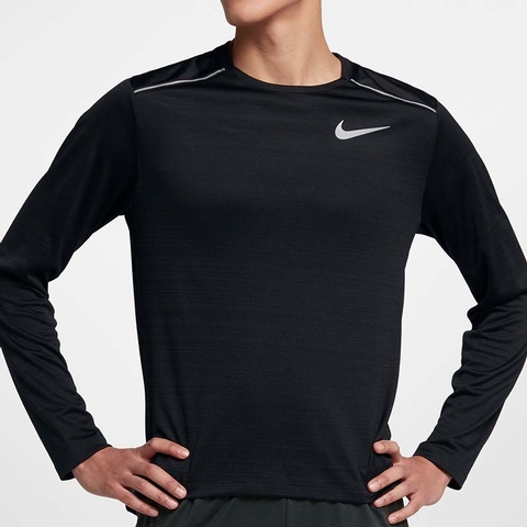 Nike Dri-Fit Miller Long Sleeve Mens' Top Black/silver