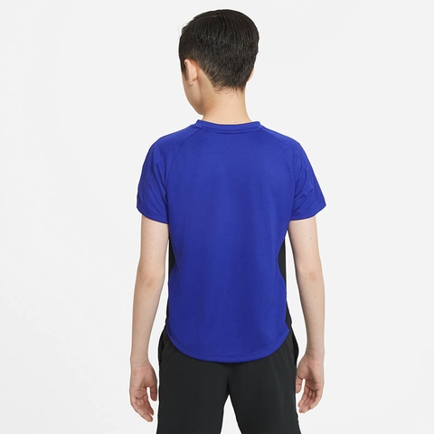 Nike Court Dri Fit Victory Boys Tennis Tee Concord Black Nike Court Dri Fit Victory Boys Tennis Tee Concord Black