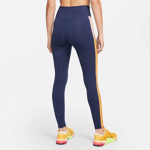 Nike One Dri Fit Women's Tennis Tight Navy/lightcurry