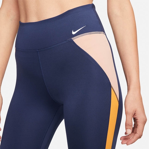 Nike One Dri Fit Women's Tennis Tight Navy/lightcurry