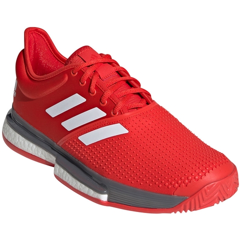 cruzar Dólar refrigerador Adidas SoleCourt Boost Men's Tennis Shoe Red/white