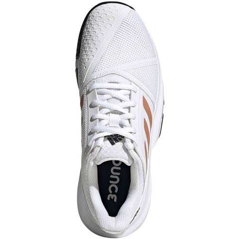 Adidas CourtJam Bounce Women's Tennis Shoe White/copper Adidas CourtJam Bounce Women's Tennis Shoe White/copper