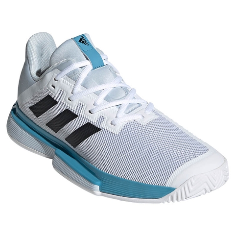 Adidas SoleMatch Bounce Tennis Shoe White/blue