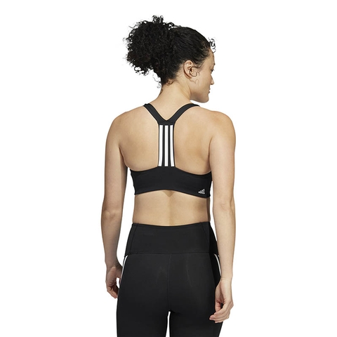 adidas All Me 3 Stripes Womens Sports Bra - Black