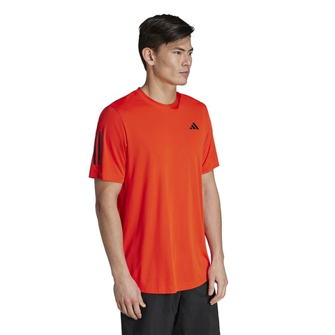 adidas Club 3 Stripe Men s Tennis Tee Boldorange