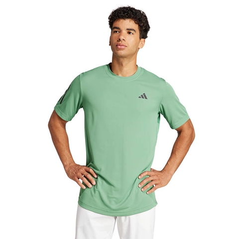 adidas Club 3 Stripe Men s Tennis Tee Green