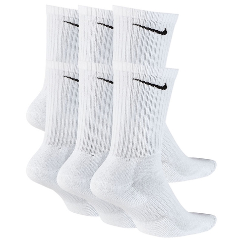 Nike 6 Pack Everyday Cushioned Crew Socks White/black