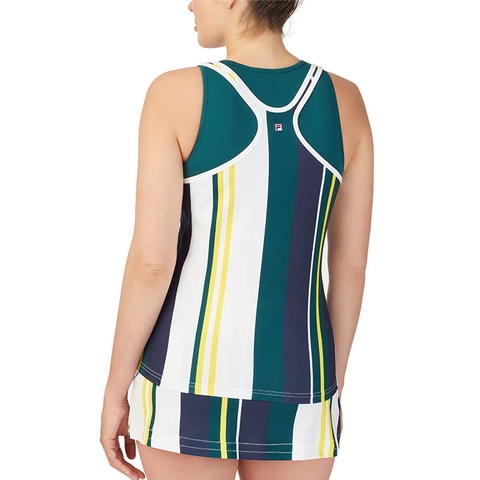 Fila Heritage Double Layer Women's Tennis Tank Green/yellow/white